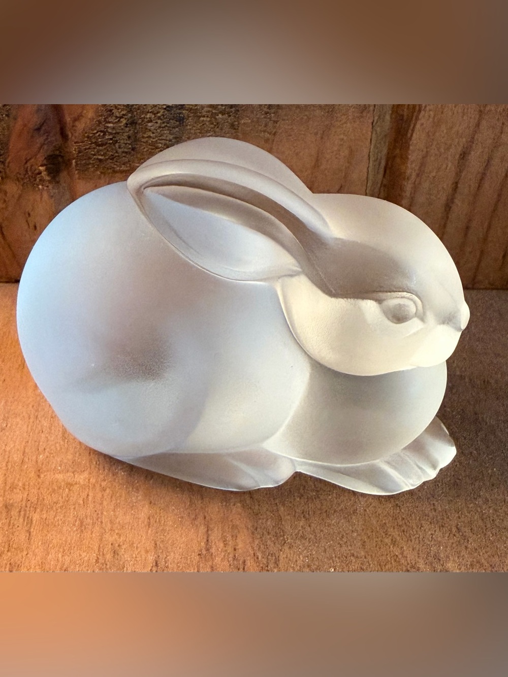 Lalique France Frosted Clear Crystal Rabbit Laying Down